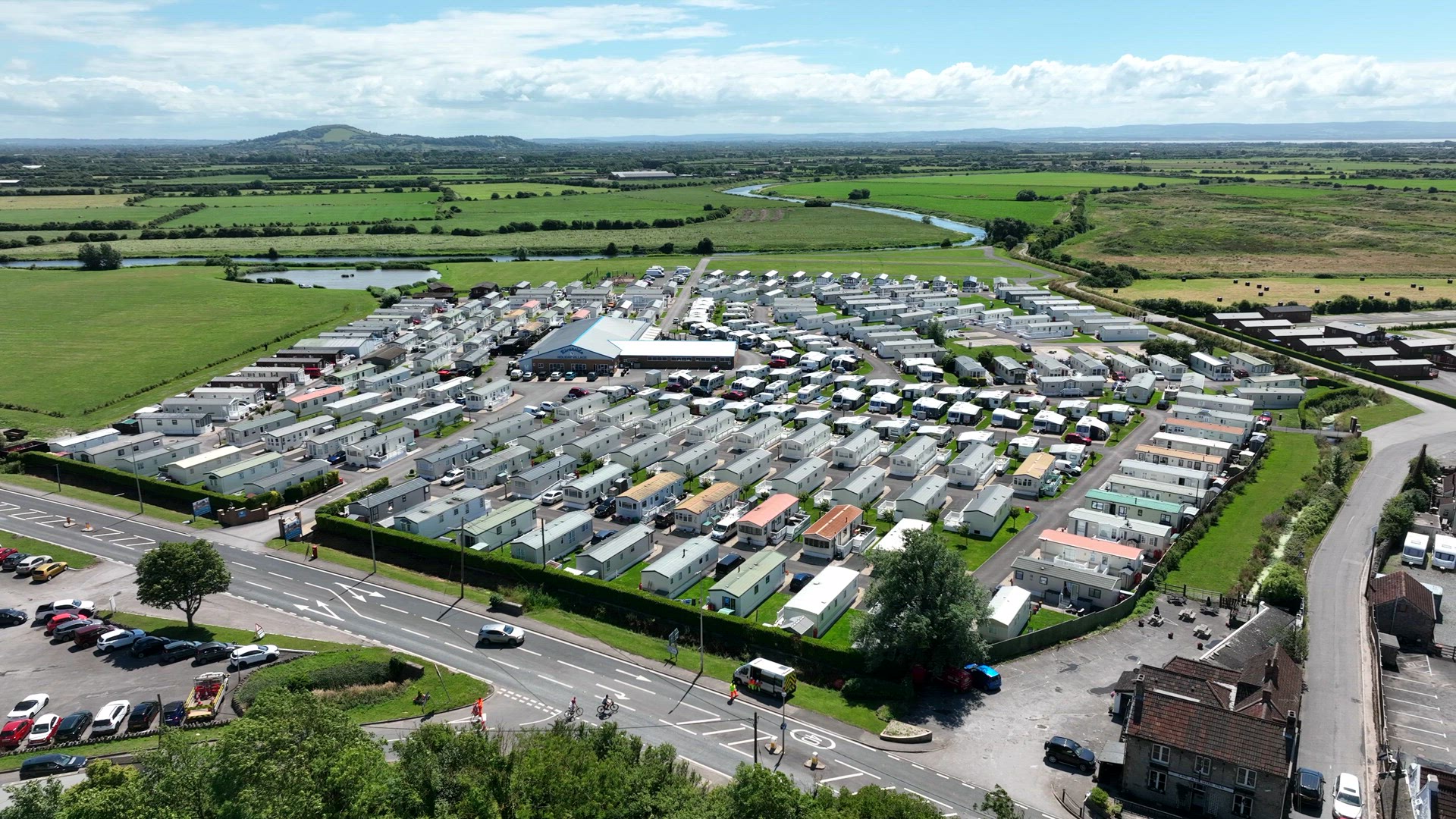 Aerial View of a Static Caravan Park Holiday Home