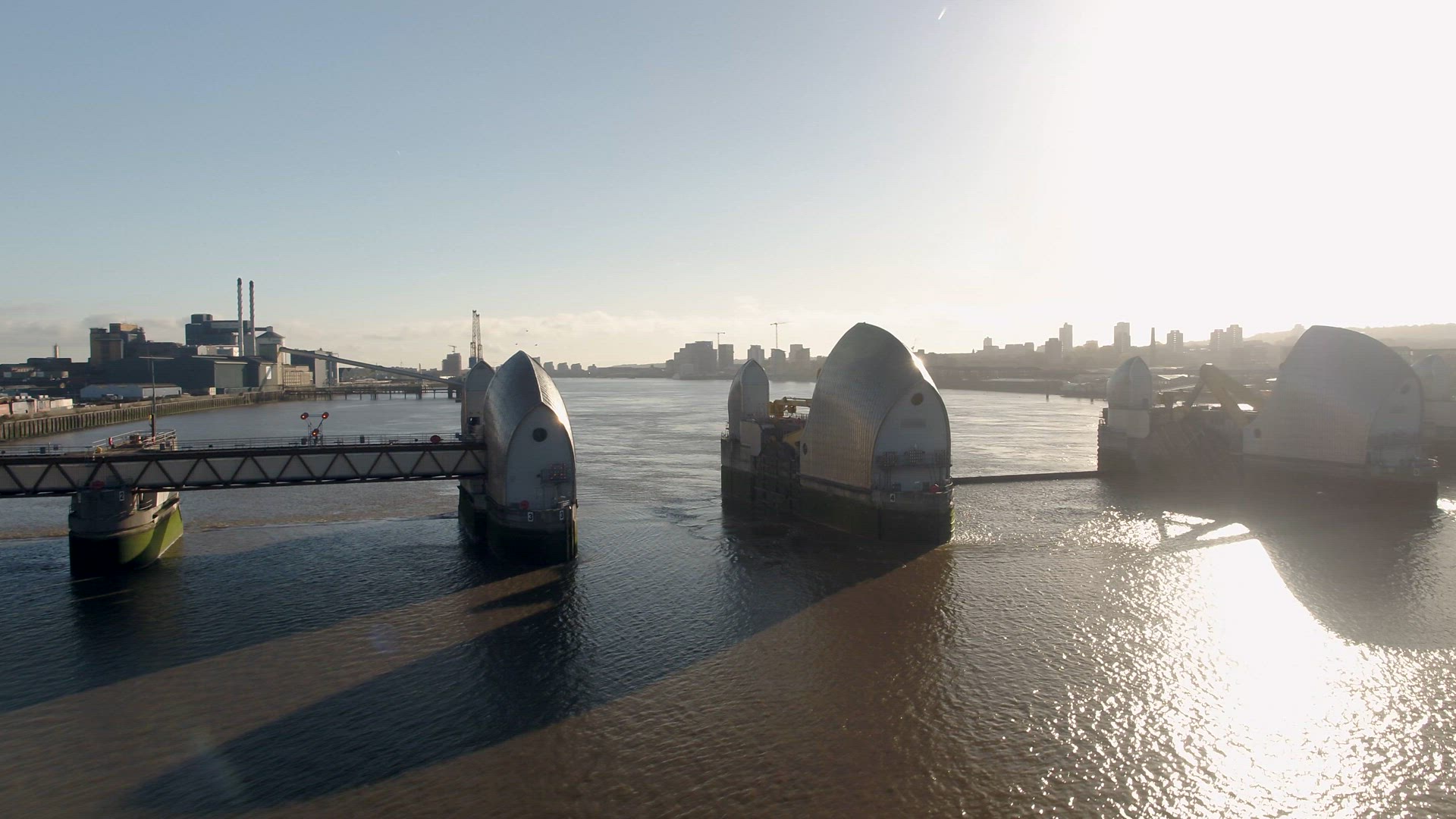 The Thames Barrier Protects London from Flooding During High Tides