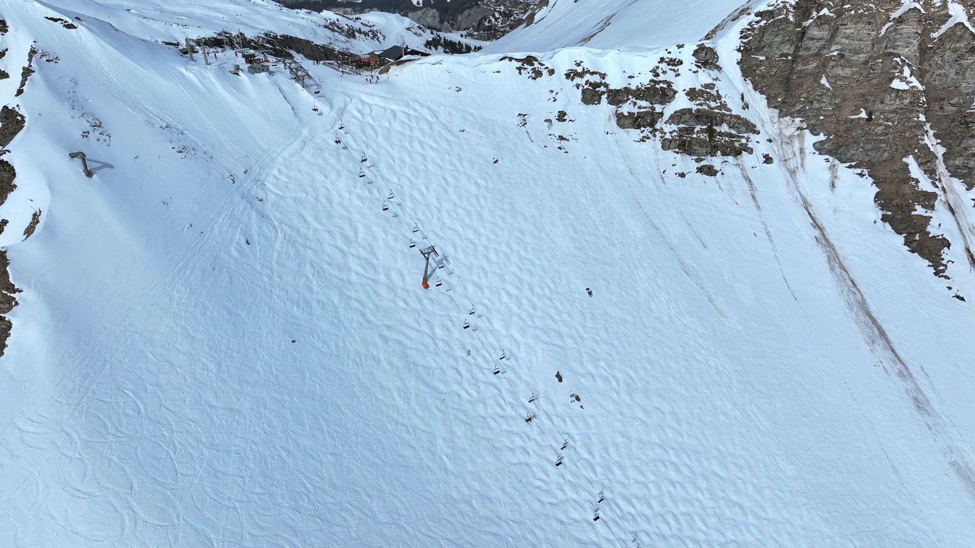 The Swiss Wall Ski Run A Formidable Mogul Run Aerial View