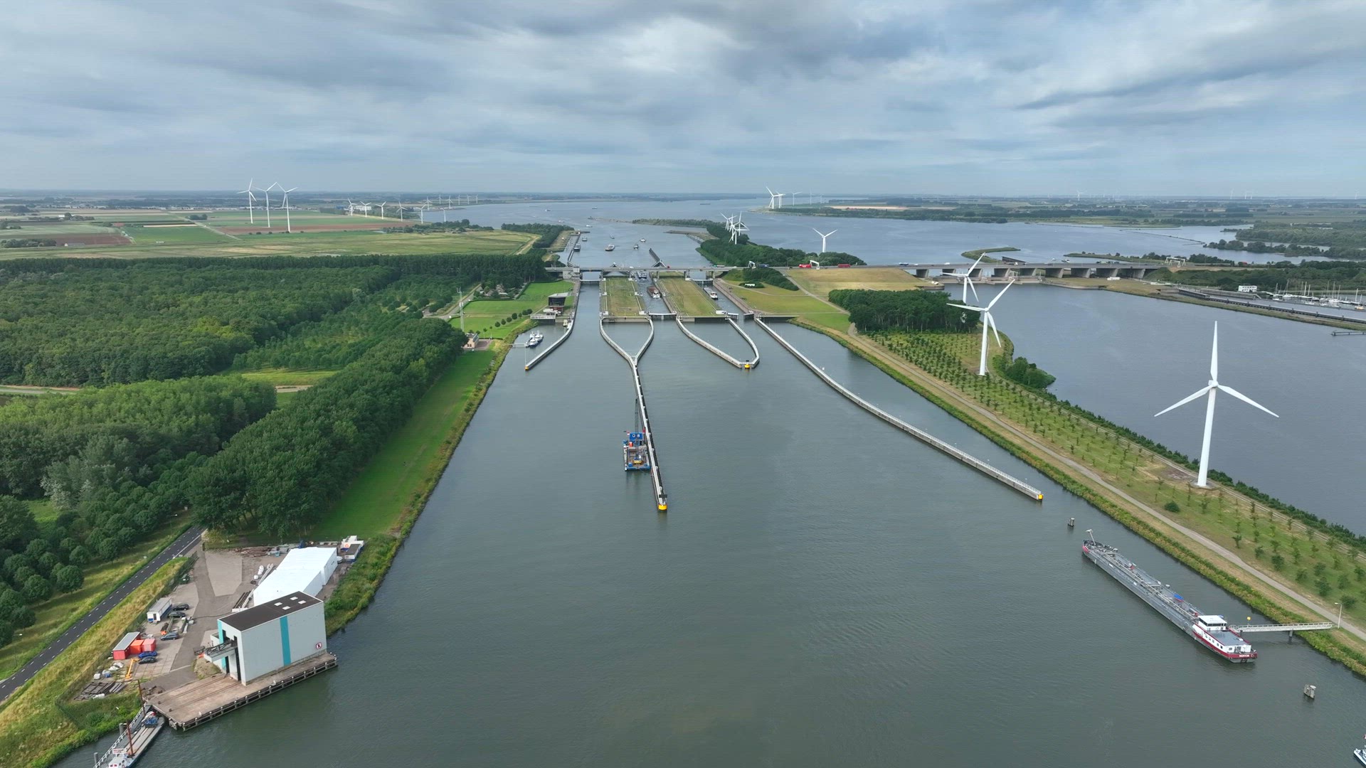 Volkerak Lock in the Netherlands, one of the largest locks in Europe