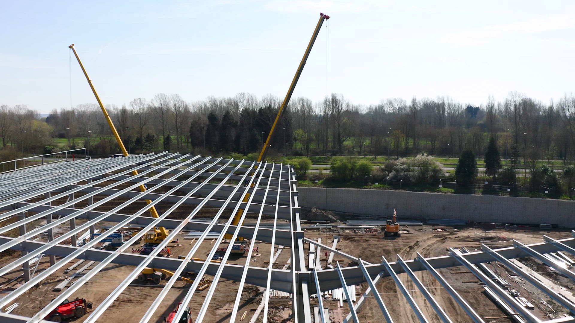 A Large Warehouse Distribution Unit During Construction