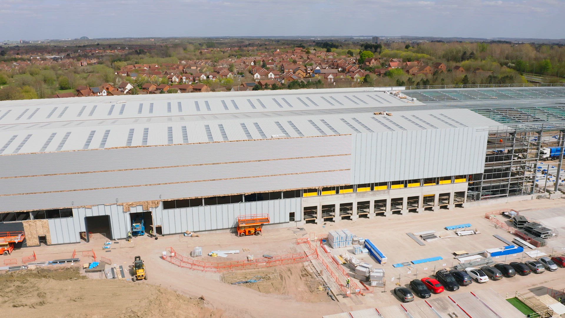 A Large Warehouse Distribution Unit During Construction