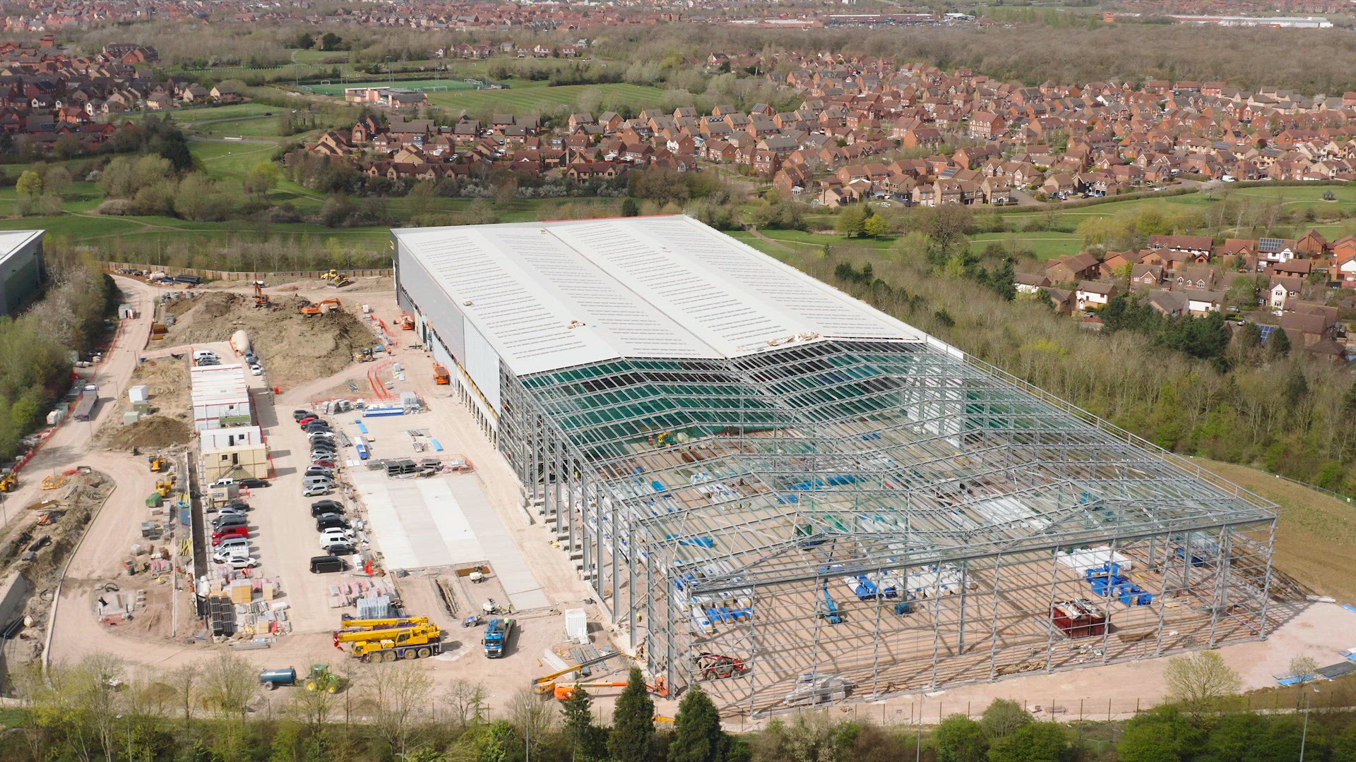 Warehousing Unit Construction Site Aerial View