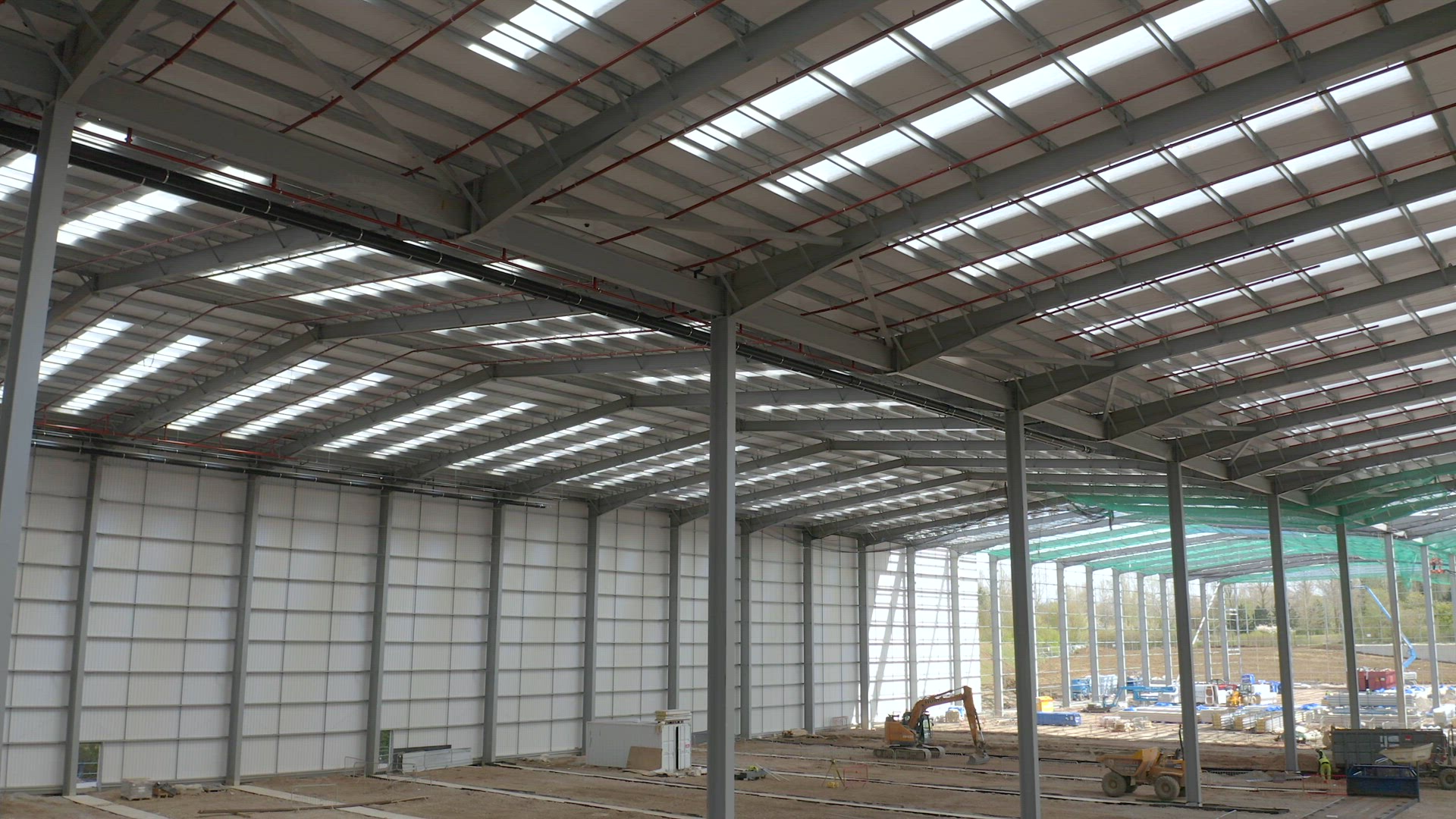Interior Warehousing Unit Construction Site Aerial View
