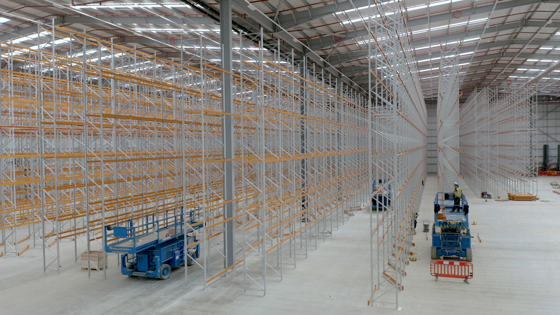 Newly Constructed Warehouse Interior Racking System Flythrough