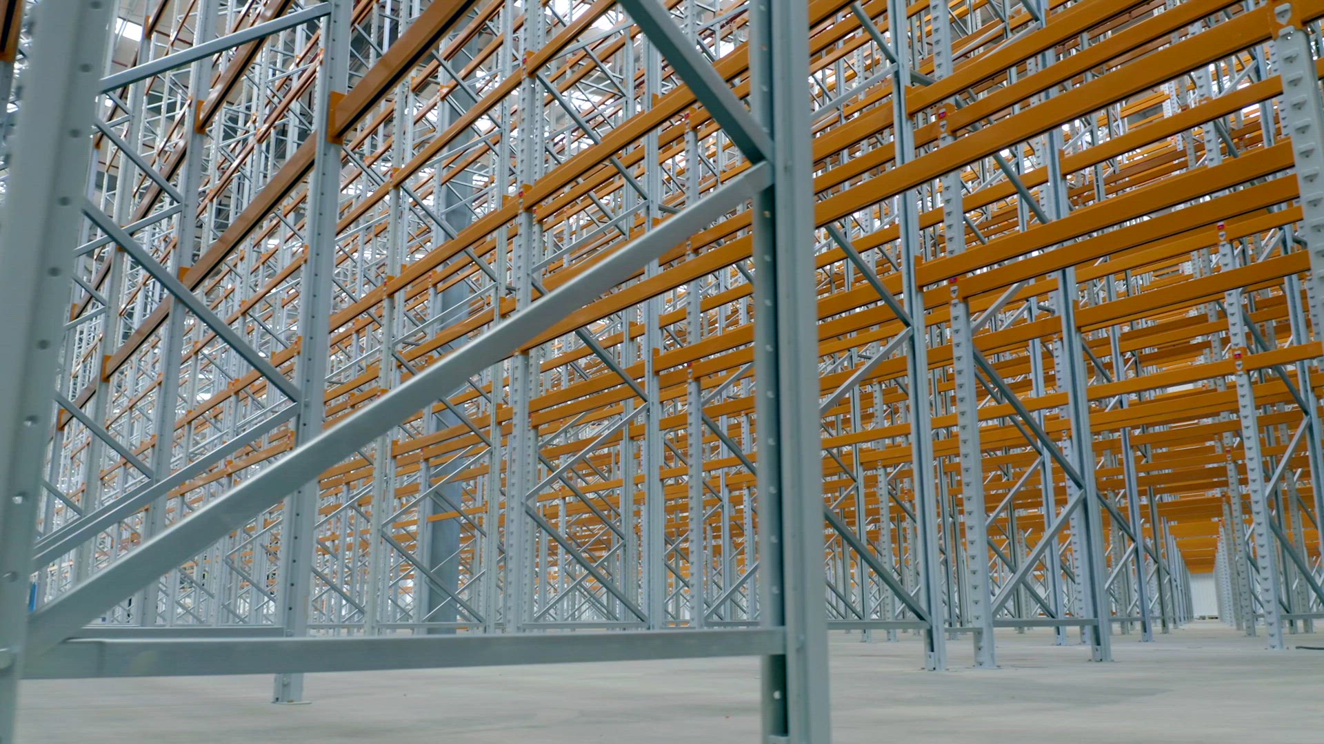 Newly Constructed Warehouse Interior Racking System Flythrough
