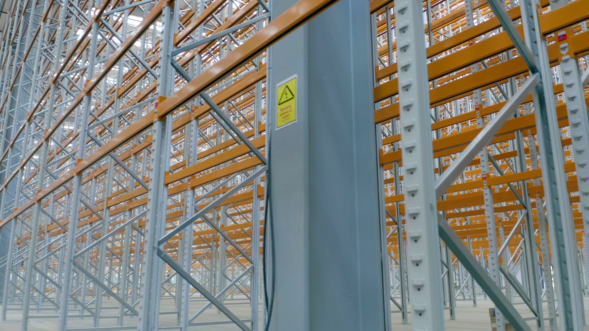 Newly Constructed Warehouse Interior Racking System Flythrough