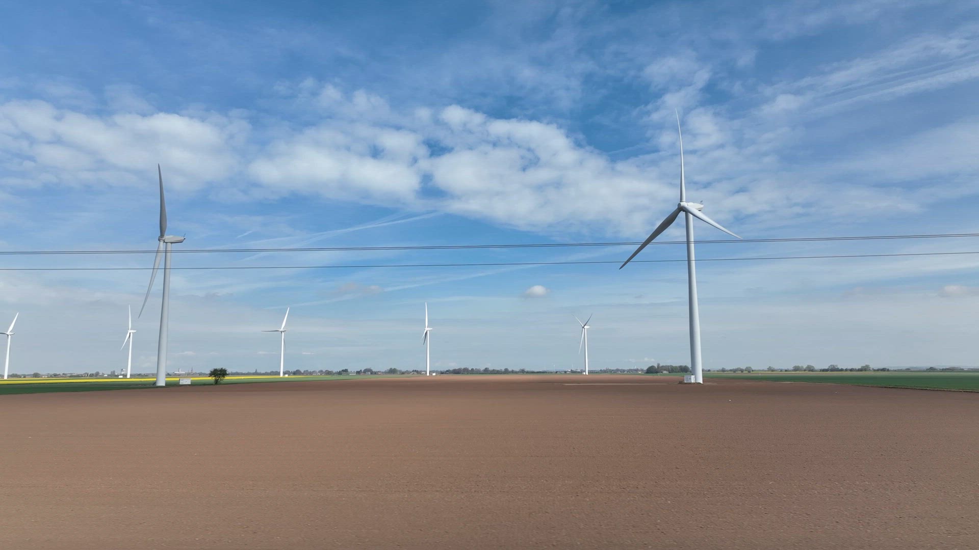 A Still Day Producing No Electricity on a Wind Farm