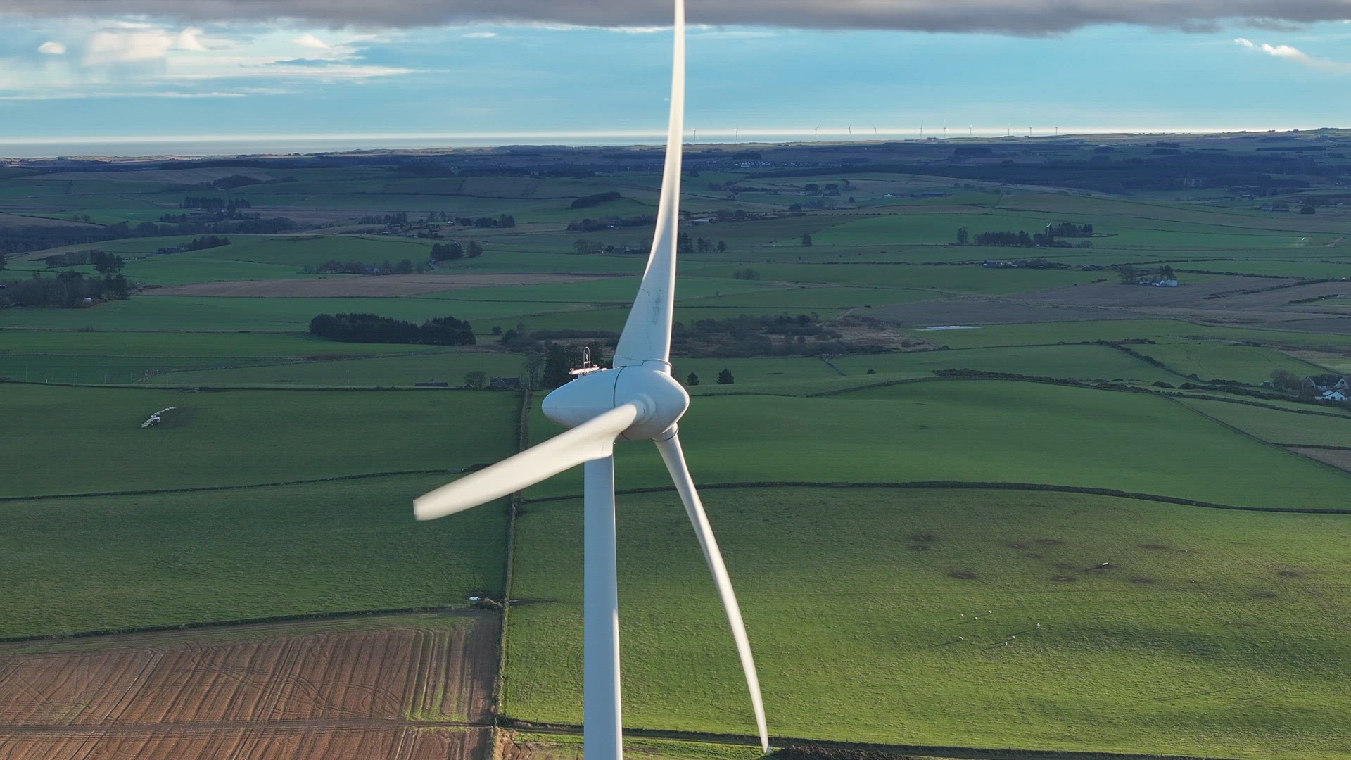 Wind Farm Turbines in the Countryside Generating Renewable Energy
