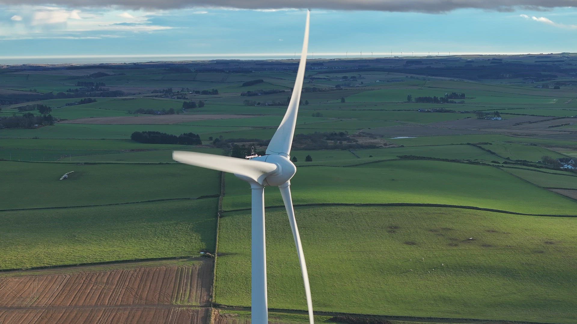 Wind Farm Turbines in the Countryside Generating Renewable Energy