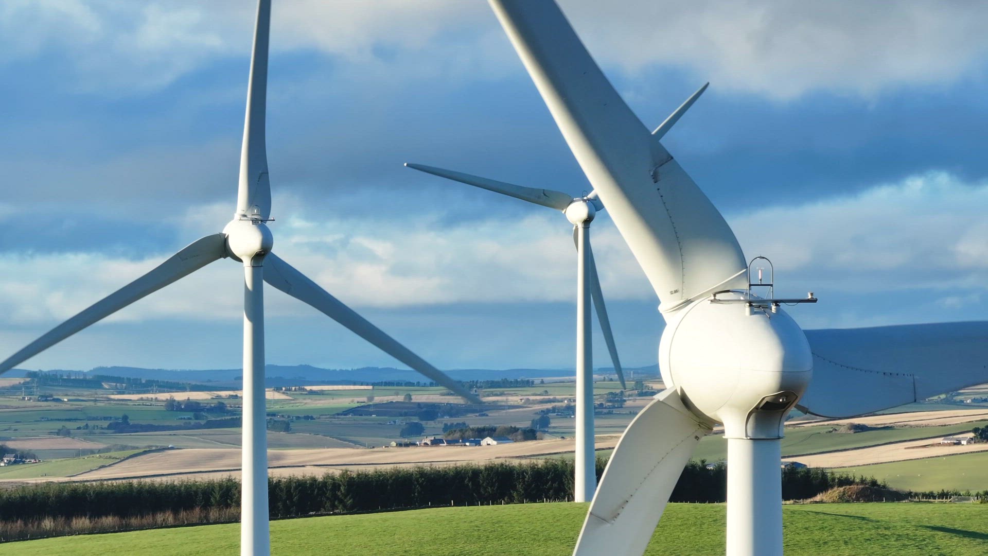 Wind Farm Turbines in the Countryside Generating Renewable Energy