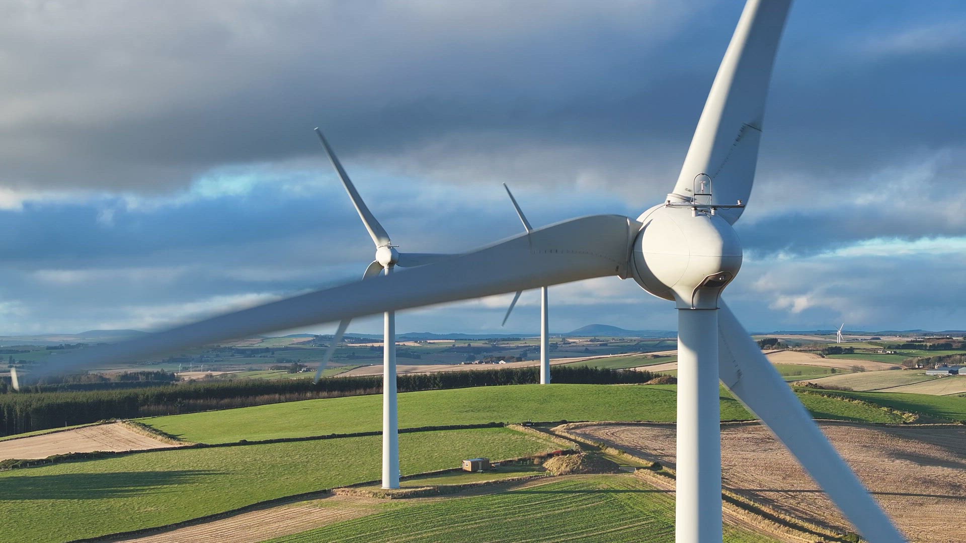 Wind Farm Turbines in the Countryside Generating Renewable Energy