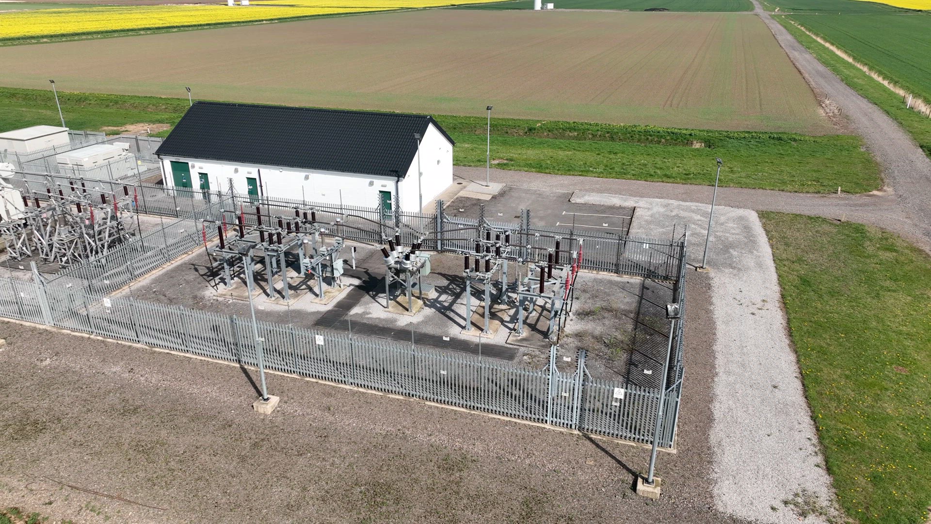 A Wind Farm Substation on a Calm Day Generating No Power