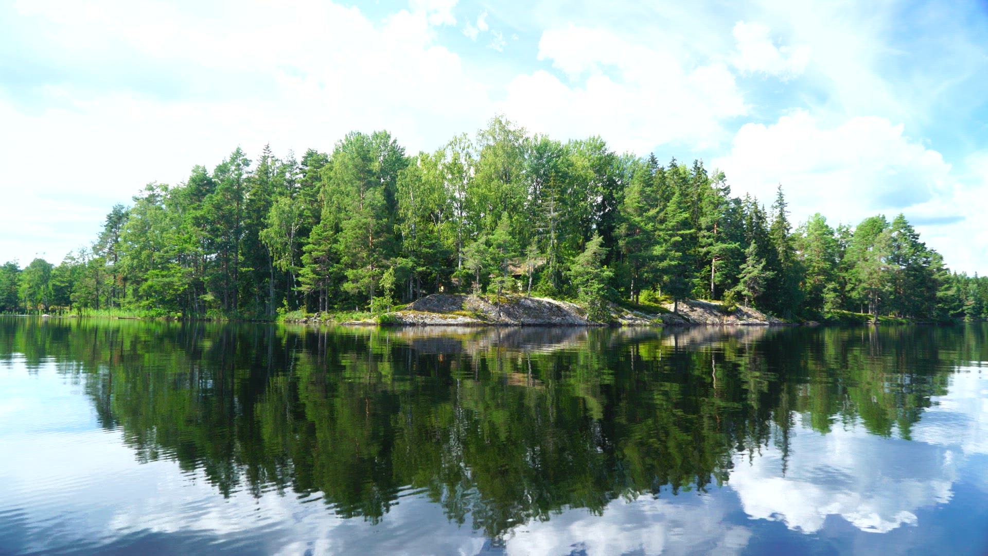 pov from canoe - small island in lake.mp4