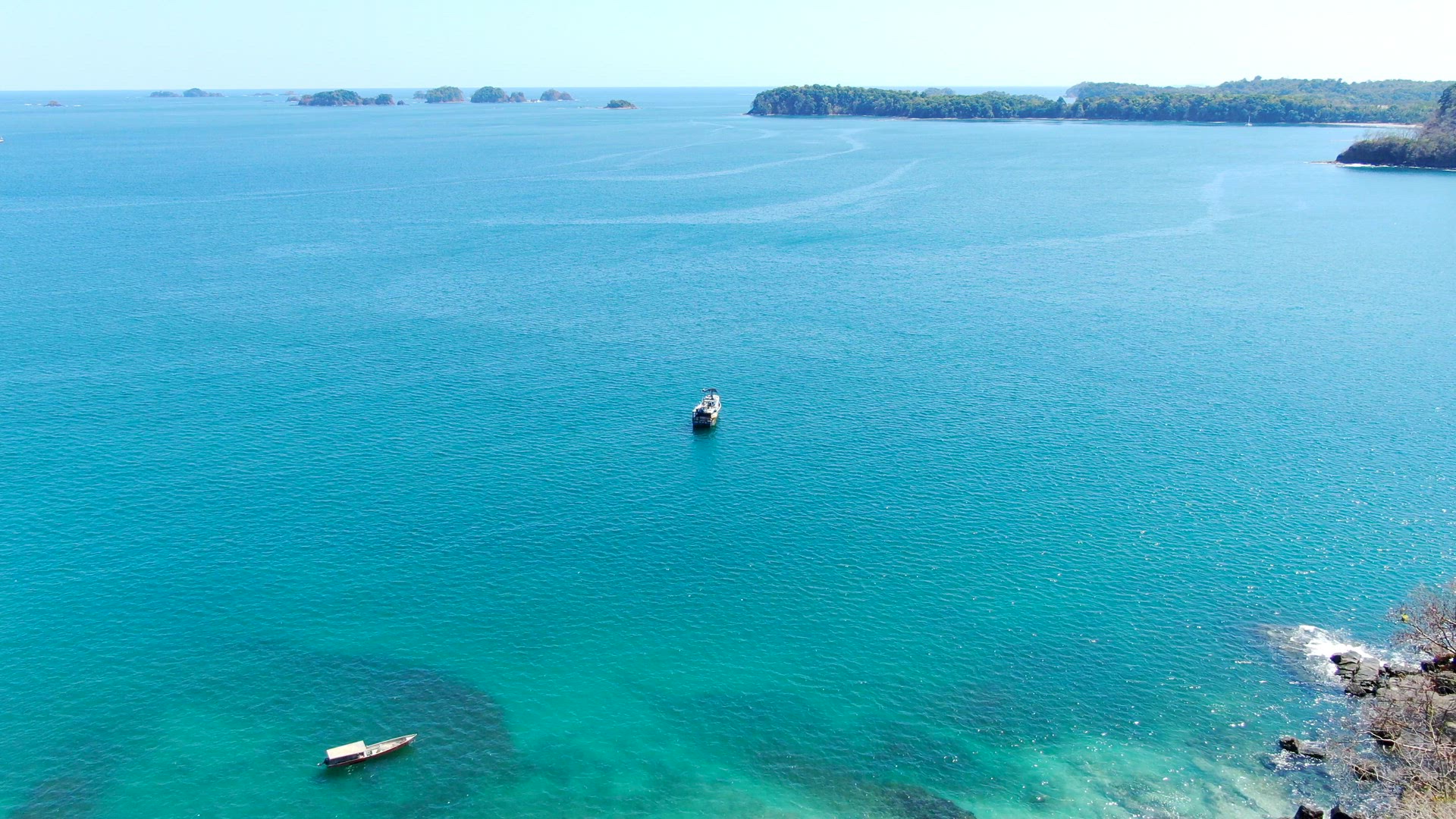 Idyllic paradise virgin unspoiled tropical island aerial drone view