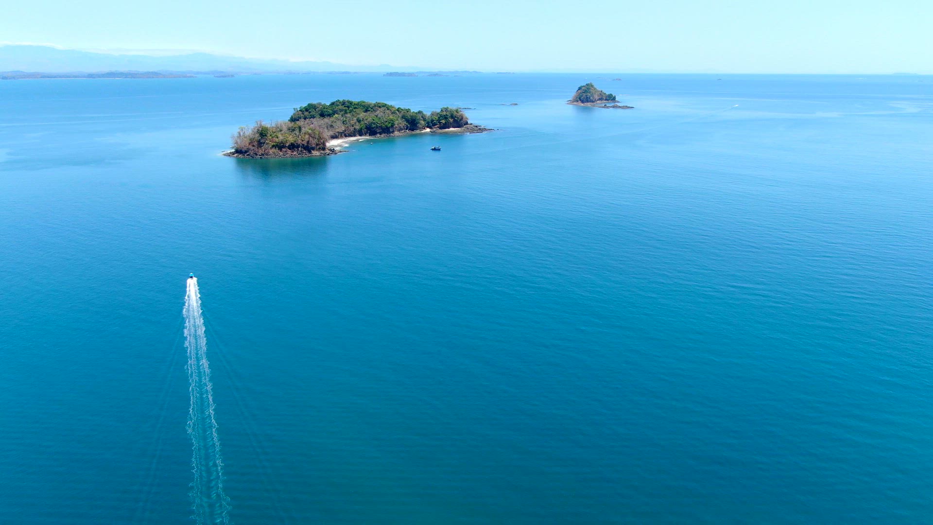 Idyllic paradise virgin unspoiled tropical island aerial drone view