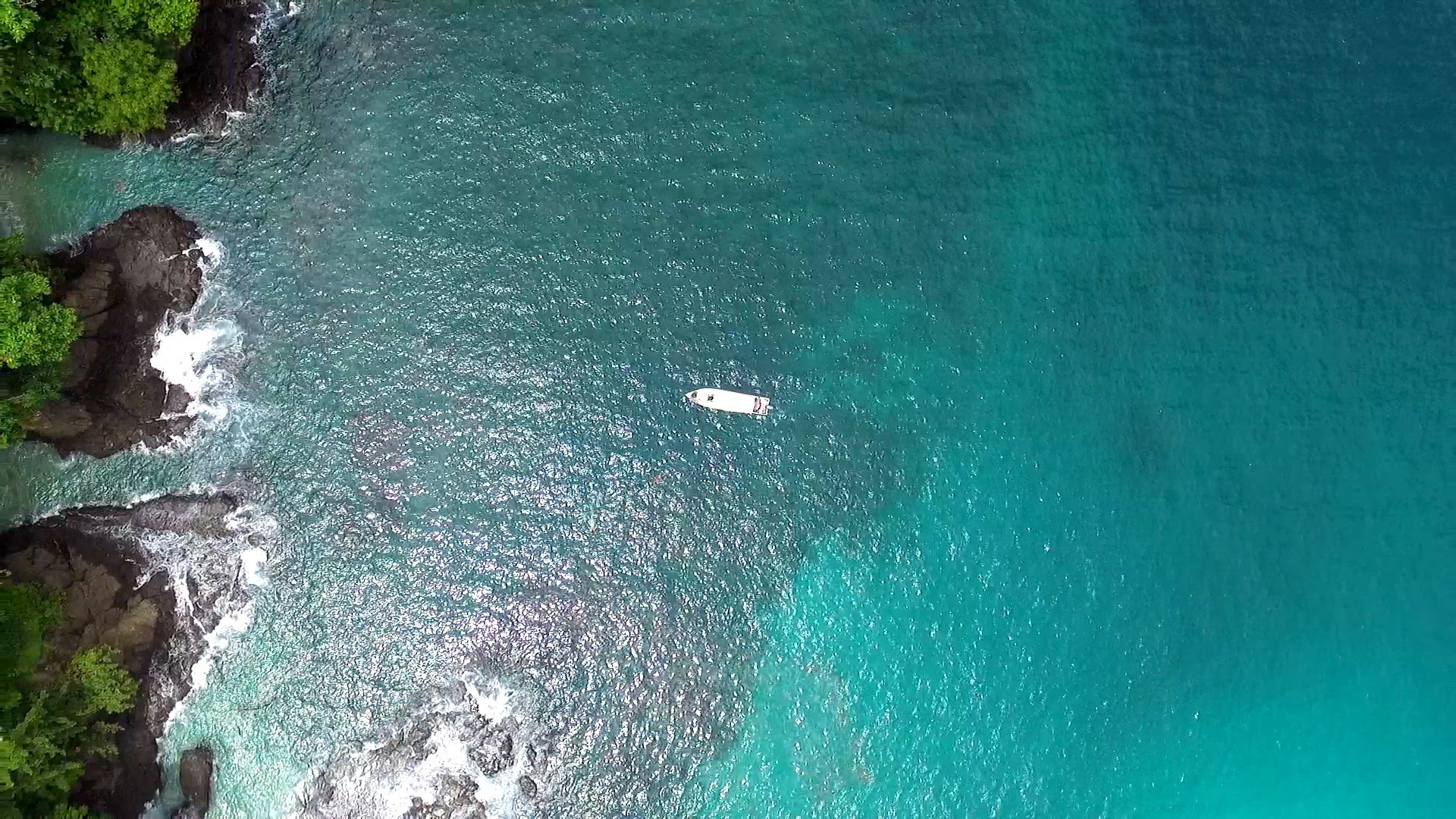 Idyllic paradise virgin unspoiled tropical island aerial drone view
