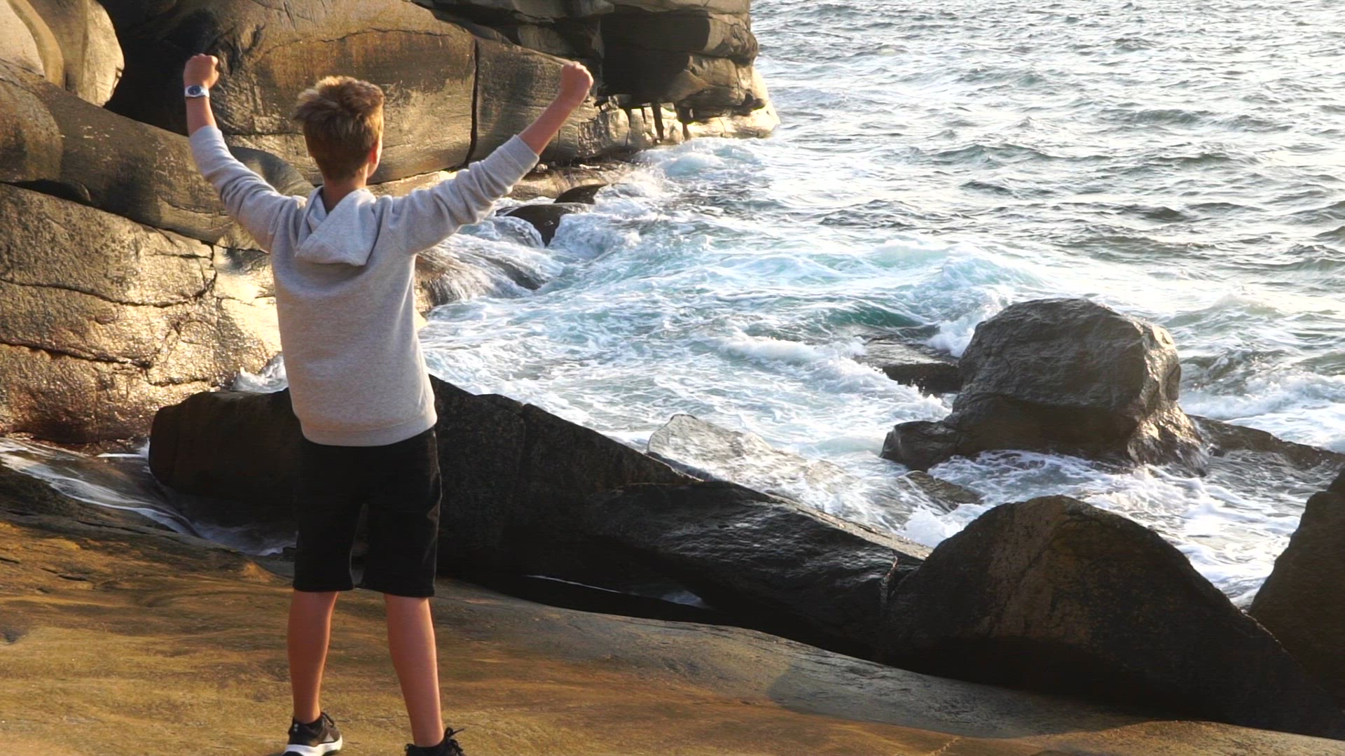 young boy and the sea - slomo - 1.mp4