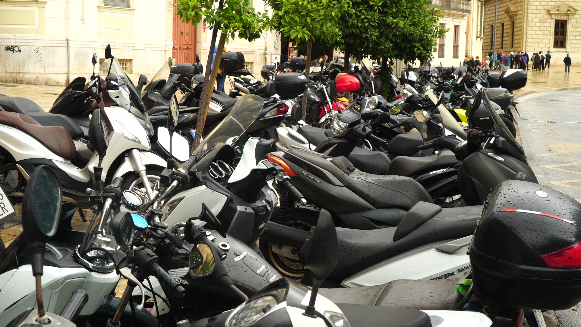 motorcycles - parking - Malaga.mp4
