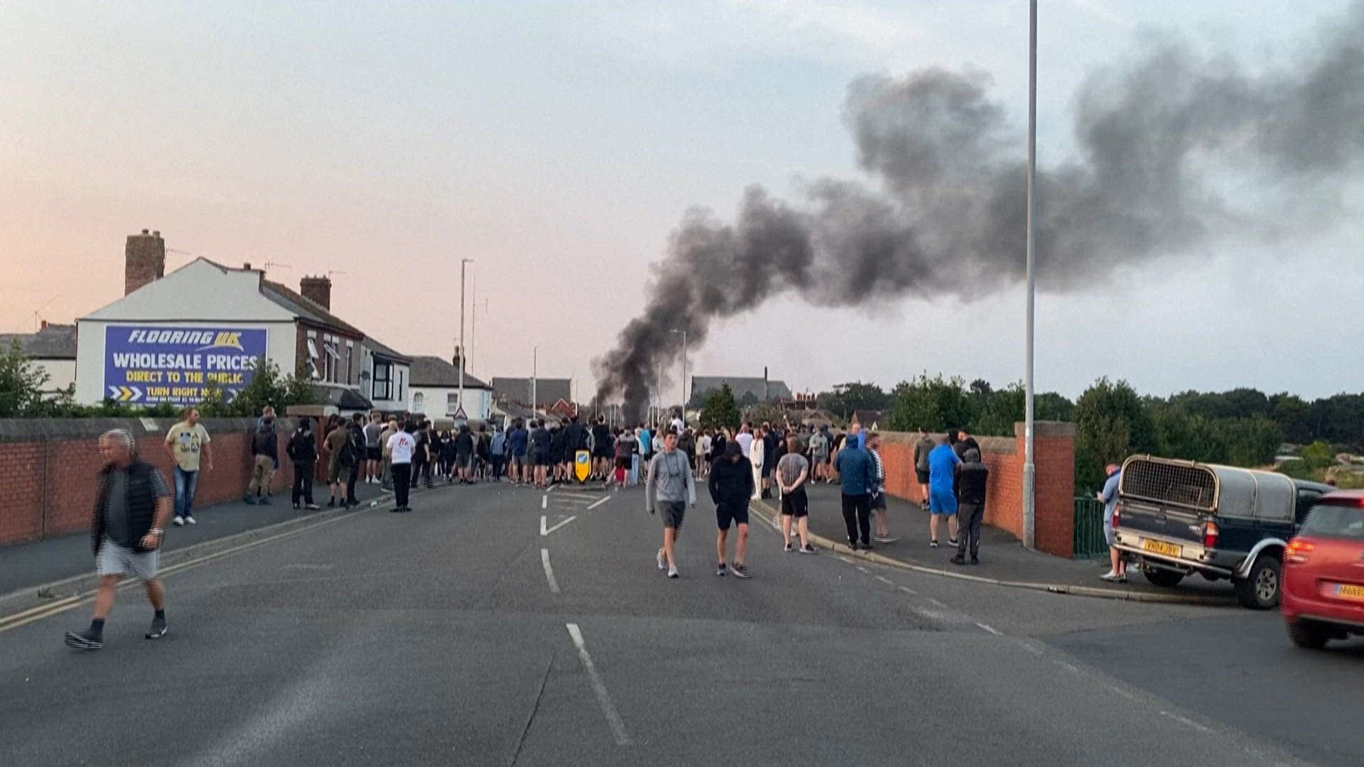 Unrest on streets of Southport, UK, day after fatal stabbing attack