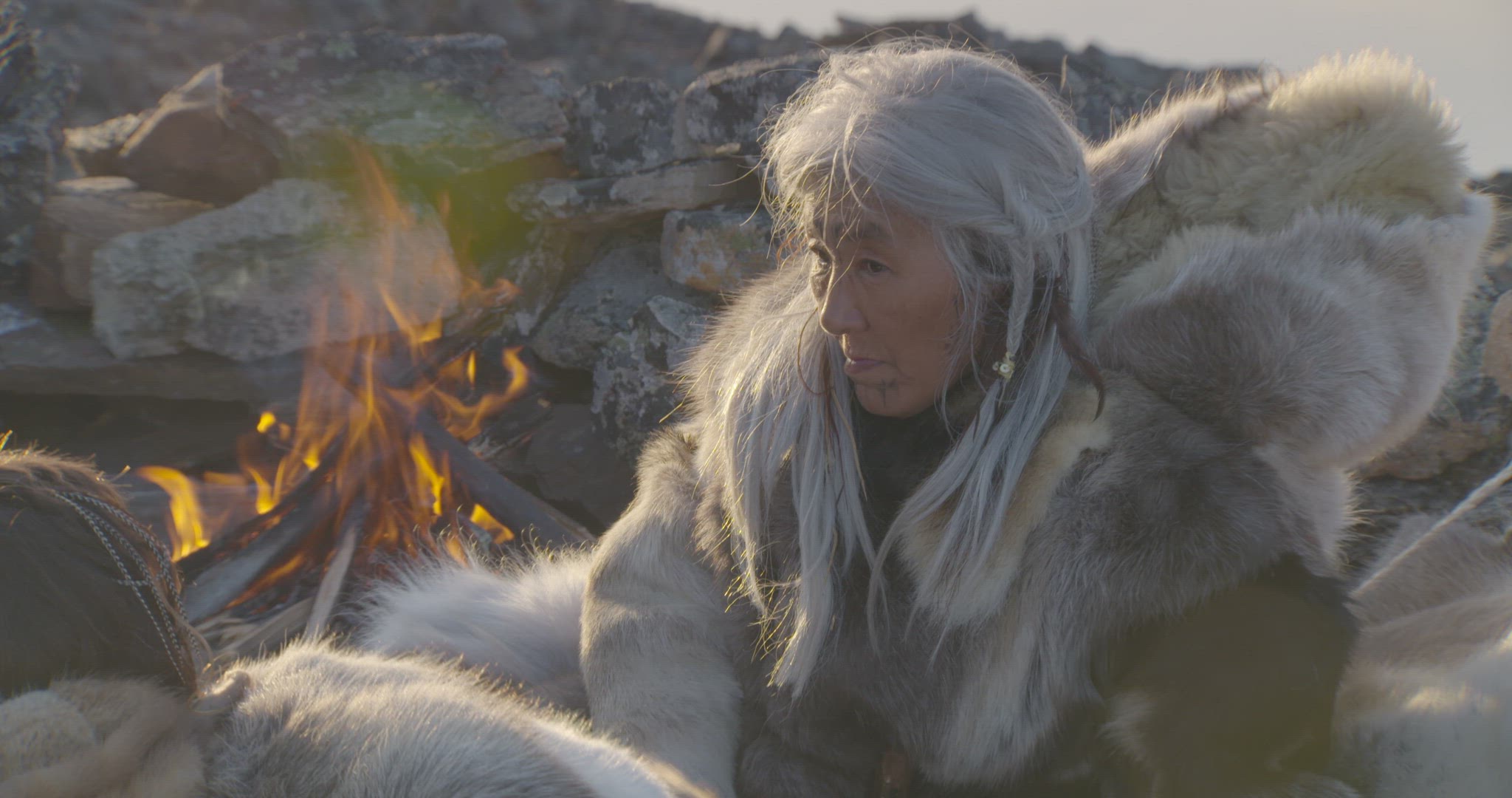 nomadic hunters sheltering on mountaintop
