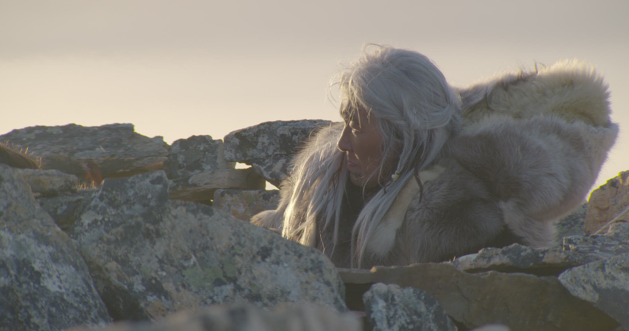 nomadic hunters sheltering on mountaintop