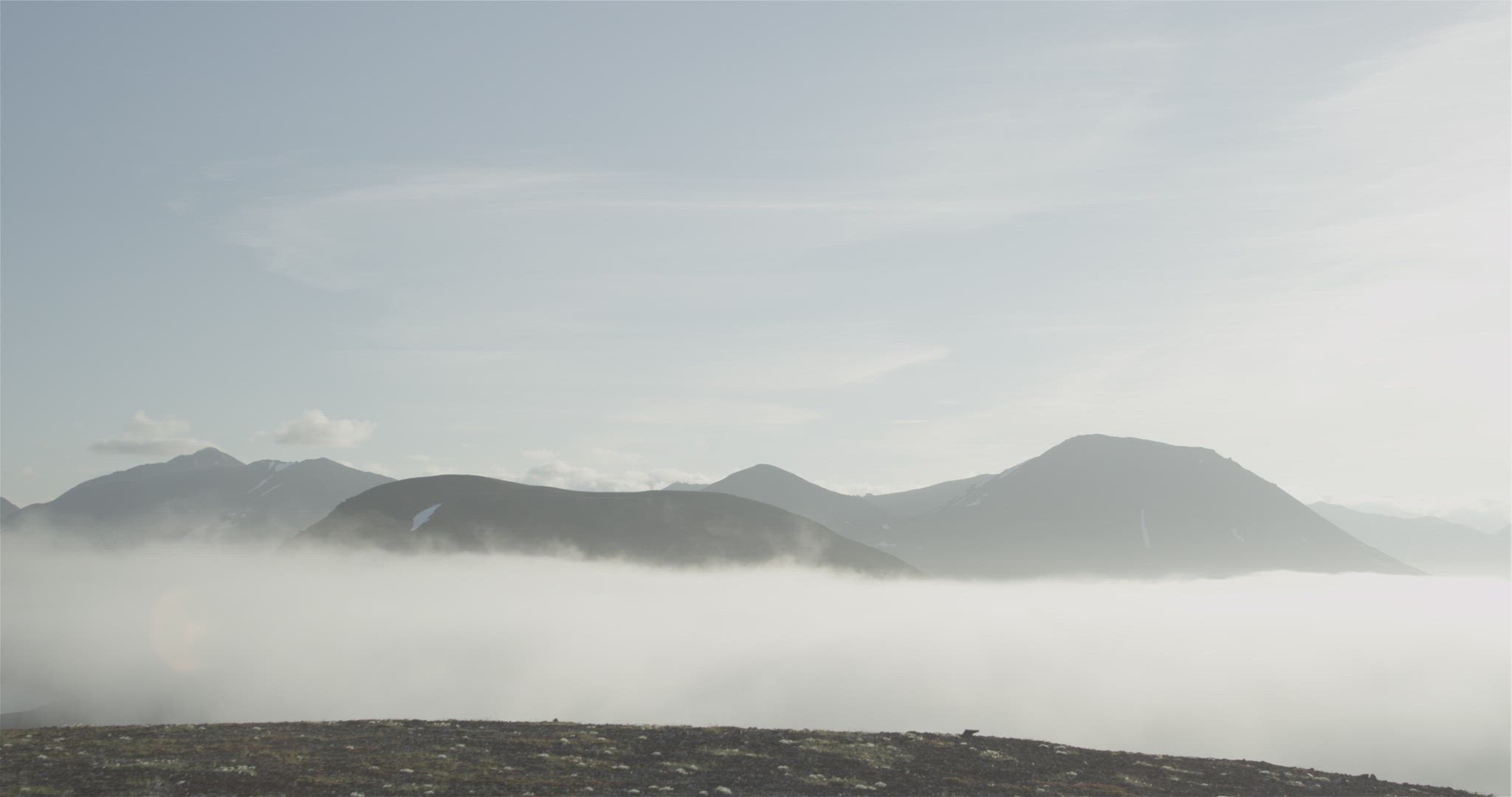 inuit samurai hunters walking on mountain ridge.mov