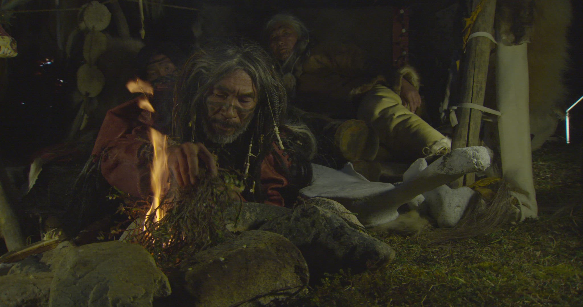 nomadic hunters inside hut