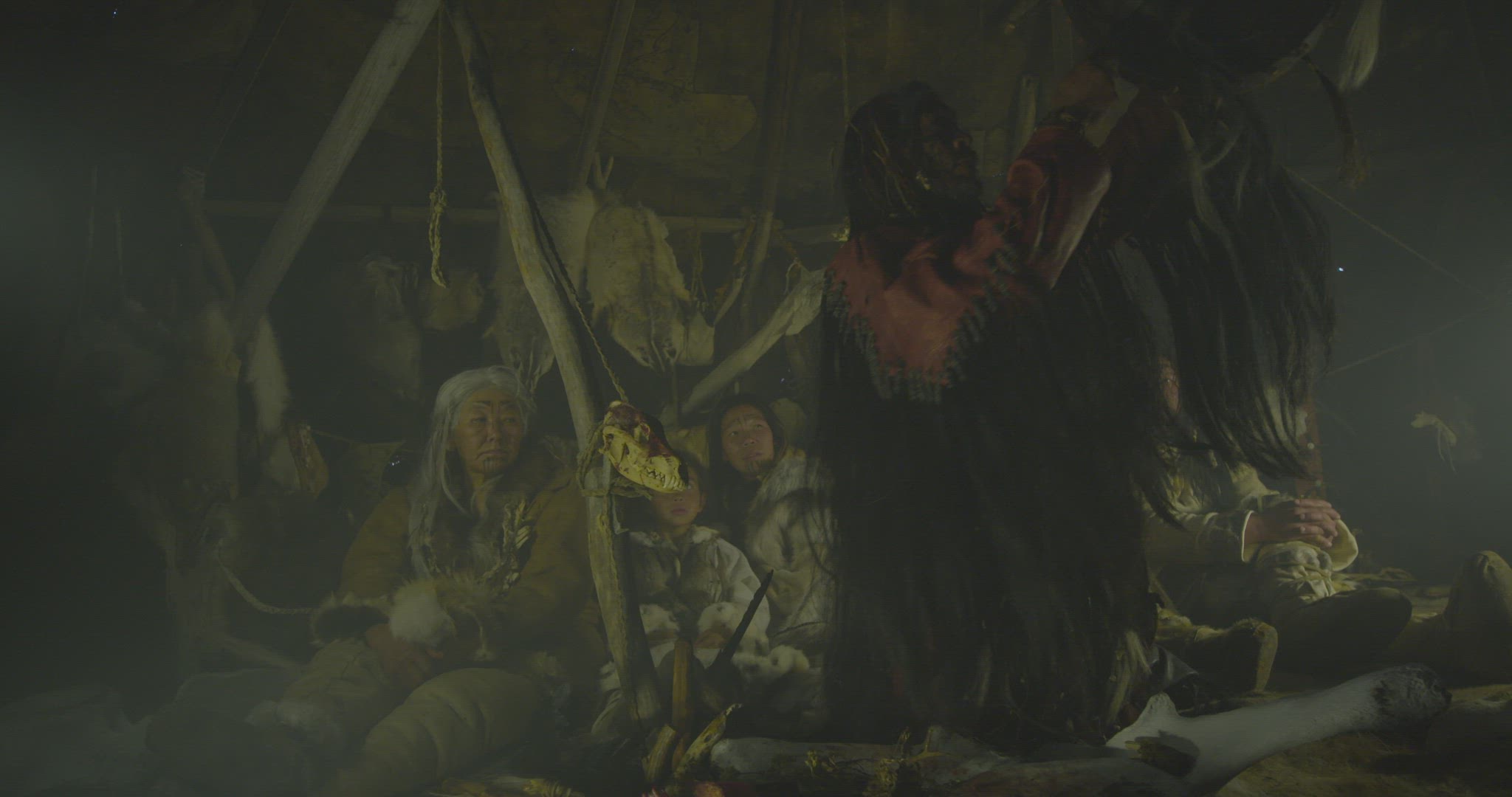 nomadic hunters inside hut