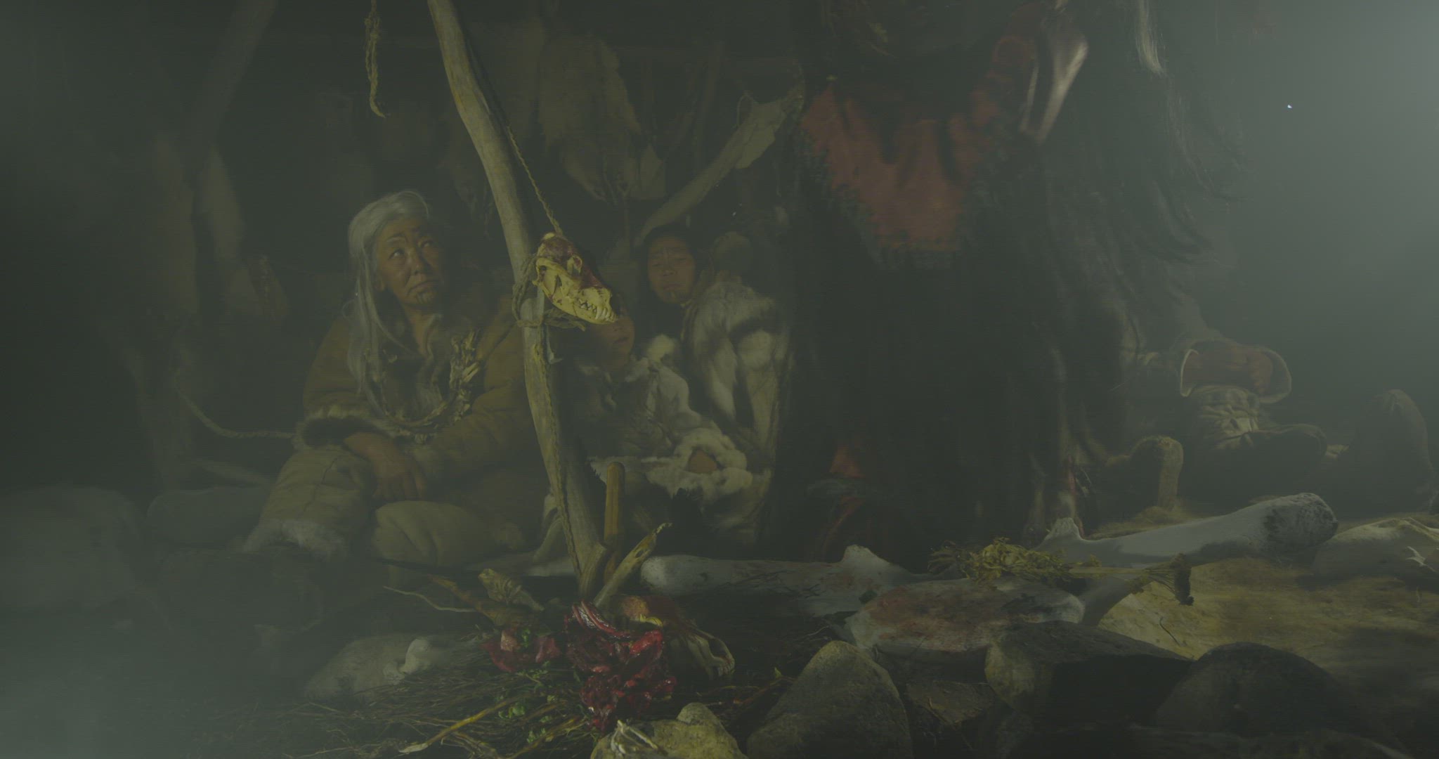 nomadic hunters inside hut
