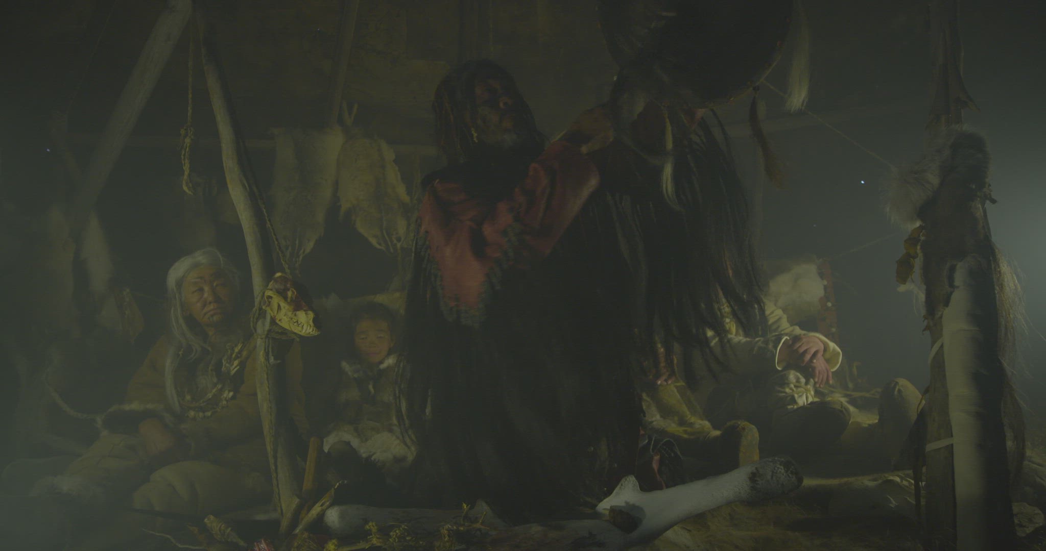 nomadic hunters inside hut