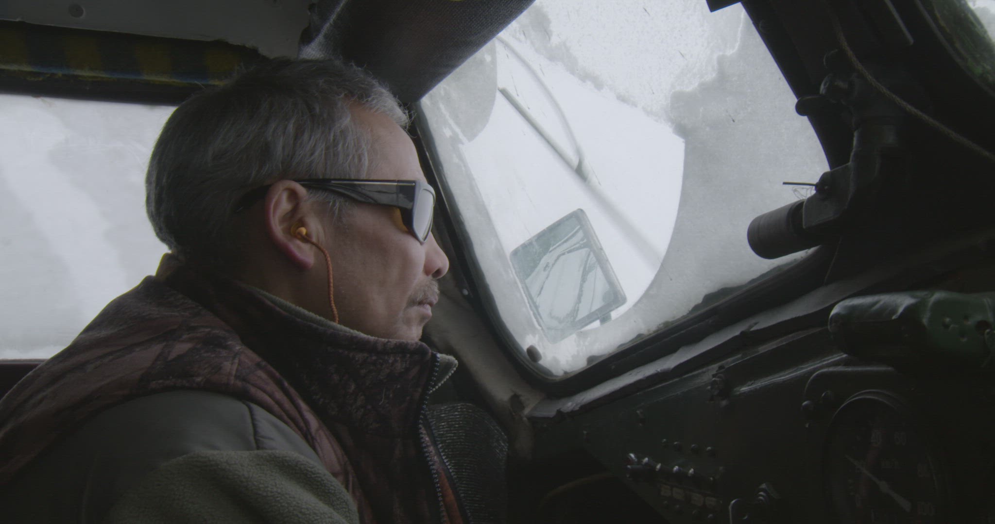 man driving remodelled Russian armoured vehicle