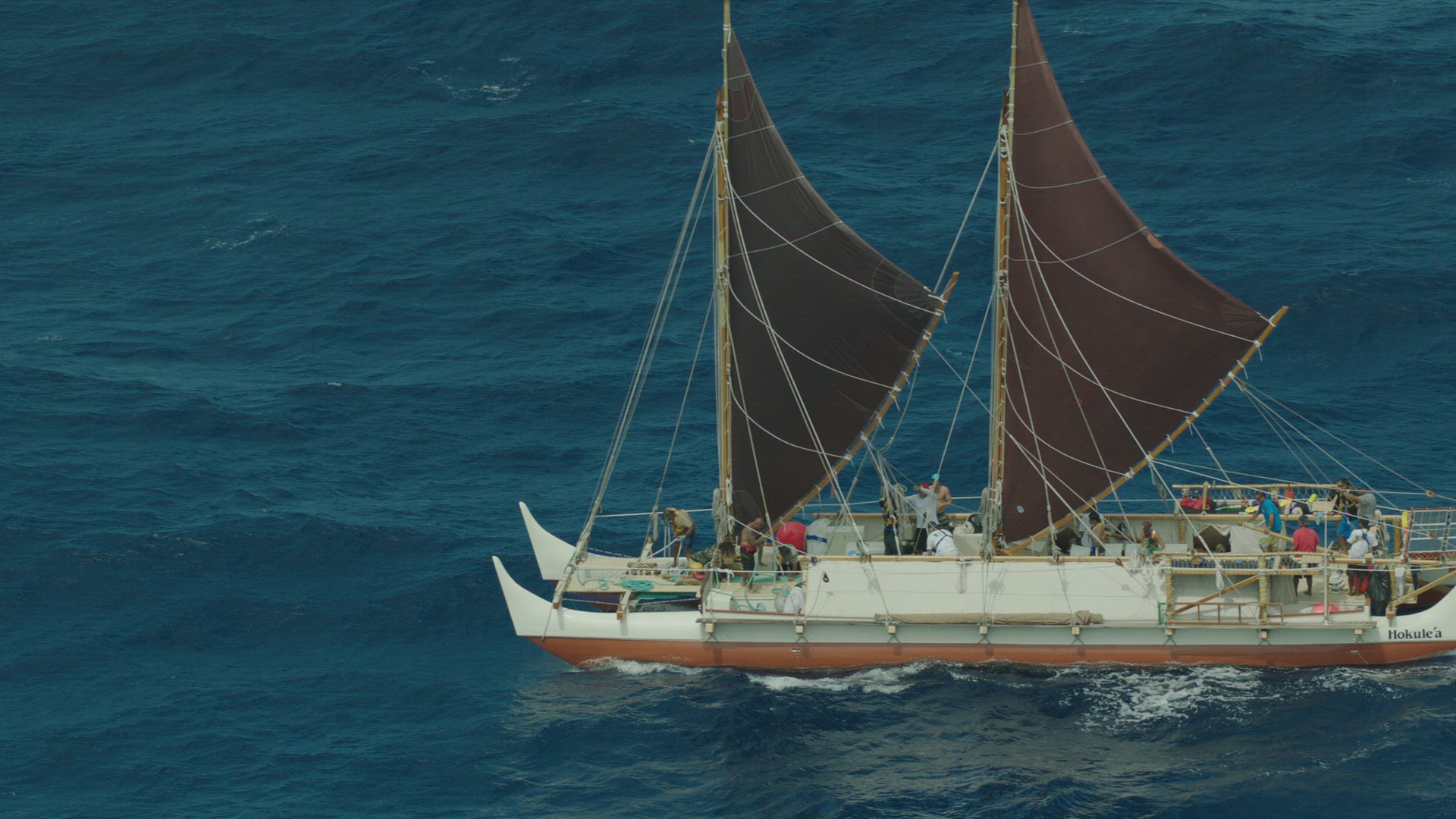 Hōkūleʻa sailing on the water