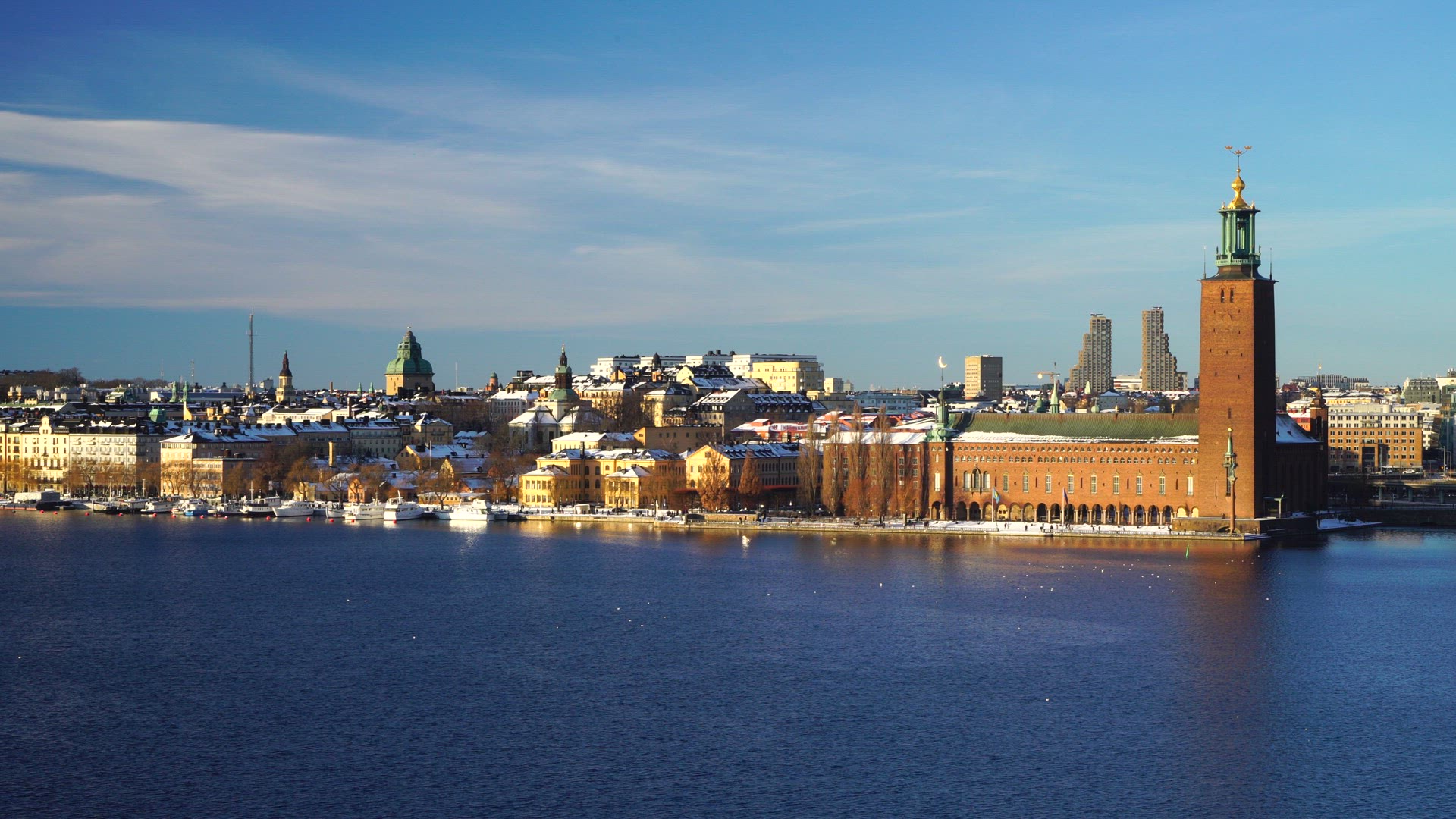 City Hall Stockholm - view from Monteliusvägen - winter.mp4