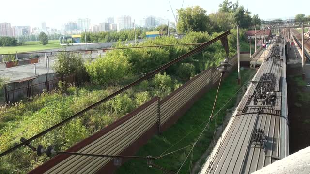 The train on the railway