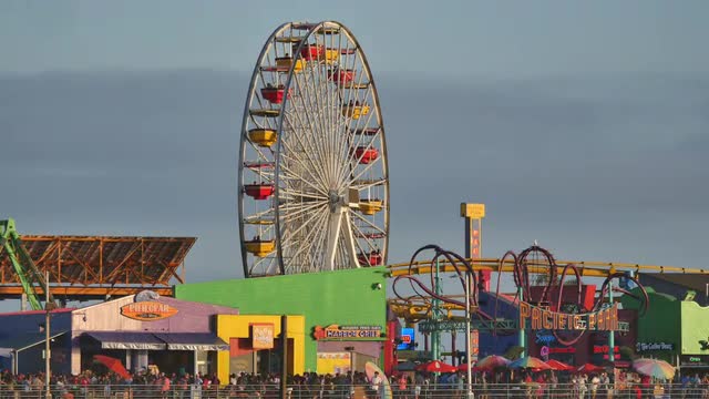 Time Lapse of The Santa Monica Pier Daytime - Los Angeles California