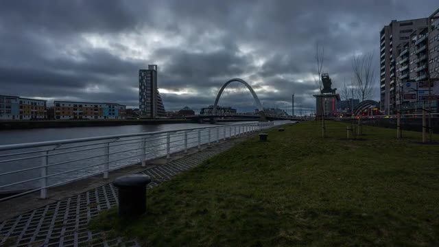 Clyde Arc, Glasgow - Day to night time lapse