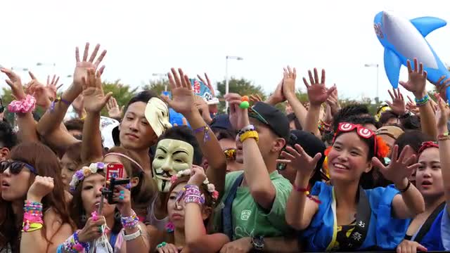 Large Crowd at Electronic Music Festival - Tokyo Japan