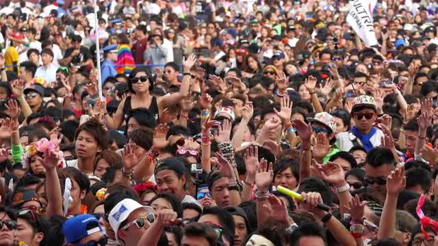 Large Crowd at Electronic Music Festival - Tokyo Japan