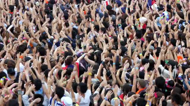 Large Crowd at Electronic Music Festival - Tokyo Japan