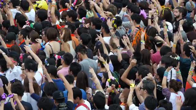 Large Crowd at Electronic Music Festival - Tokyo Japan