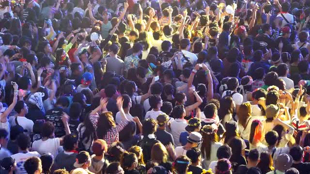 Large Crowd at Electronic Music Festival - Tokyo Japan
