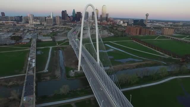 The Continental Avenue Bridge and The Margaret Hunt Hill Bridge over Singleton Boulevard in Downtown