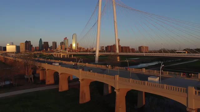 The Continental Avenue Bridge and The Margaret Hunt Hill Bridge over Singleton Boulevard in Downtown