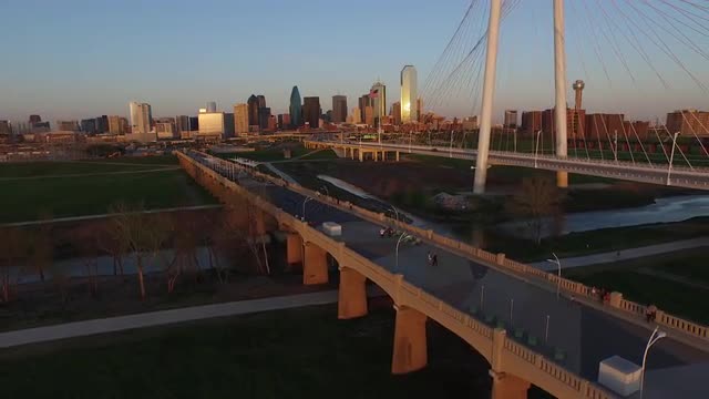 The Continental Avenue Bridge and The Margaret Hunt Hill Bridge over Singleton Boulevard in Downtown