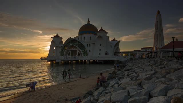 Sunset Time Lapse at a floating Mosque.
