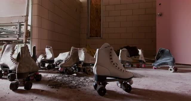 Abandoned Room with Roller Skates 