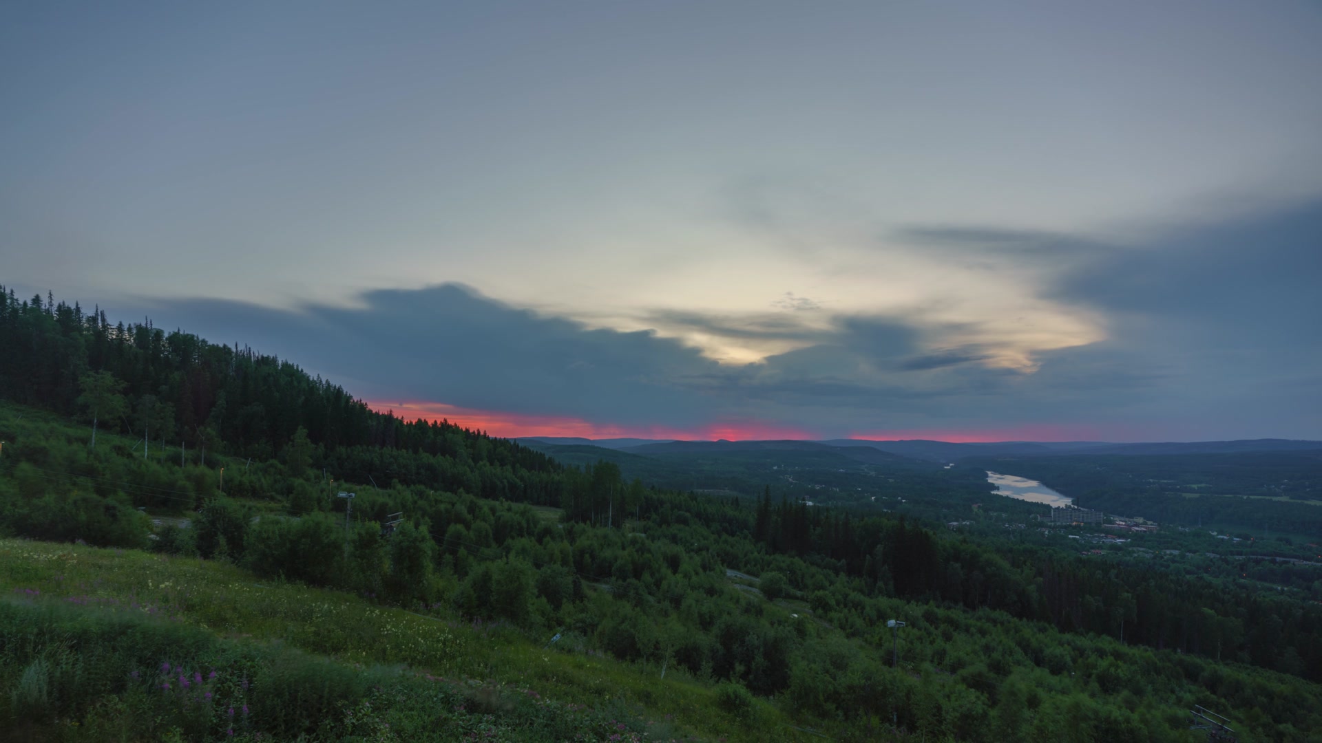 Clouds in twilight over swedish mountains