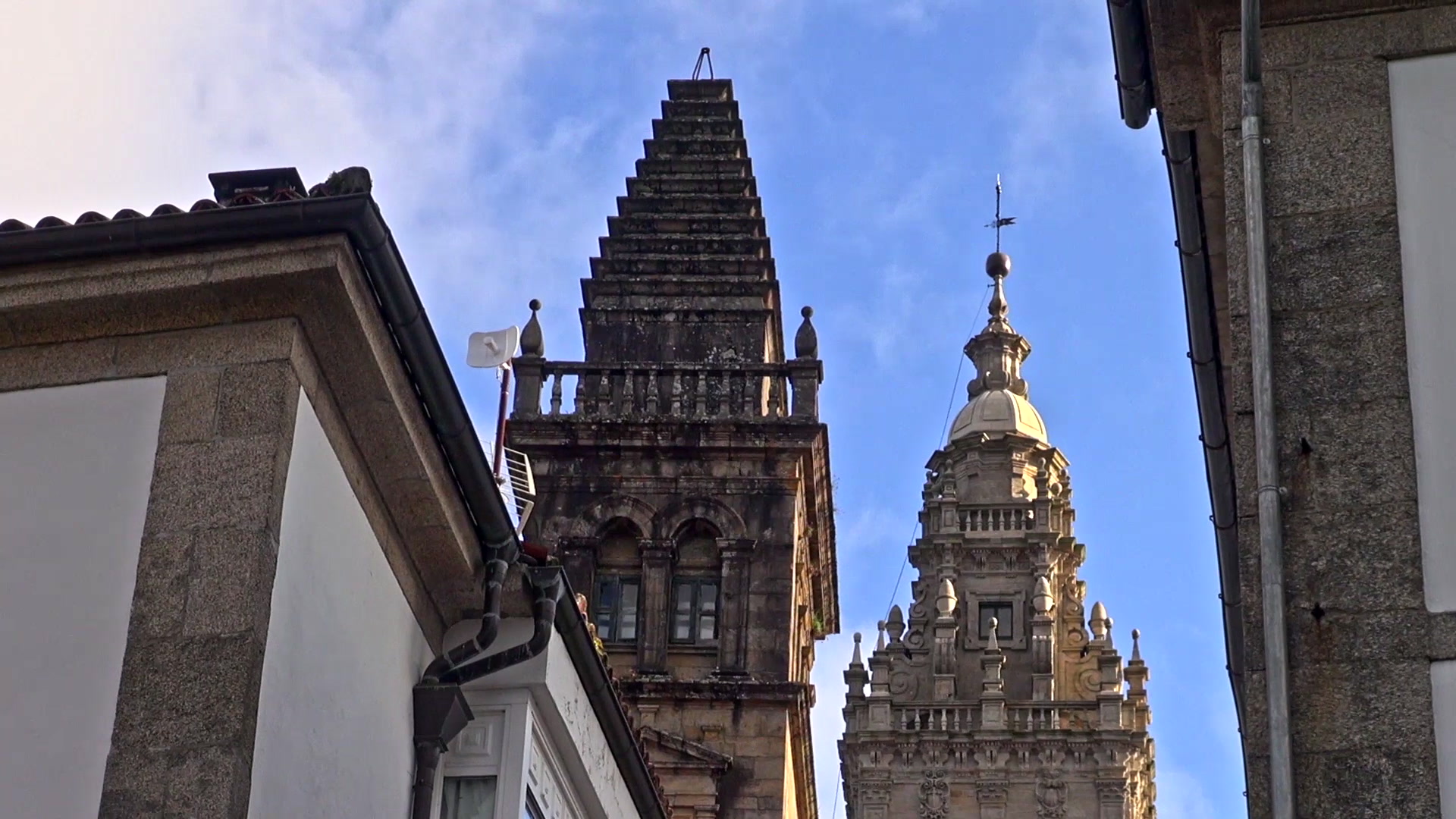 Church and bell tower in Santiago de compostela