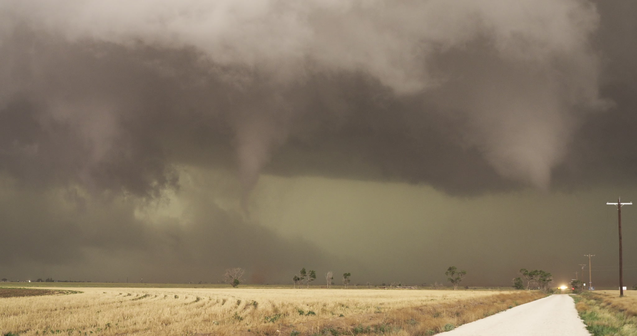 Texas Tornado - Two tornadoes approach Lubbock, Texas, 4K
